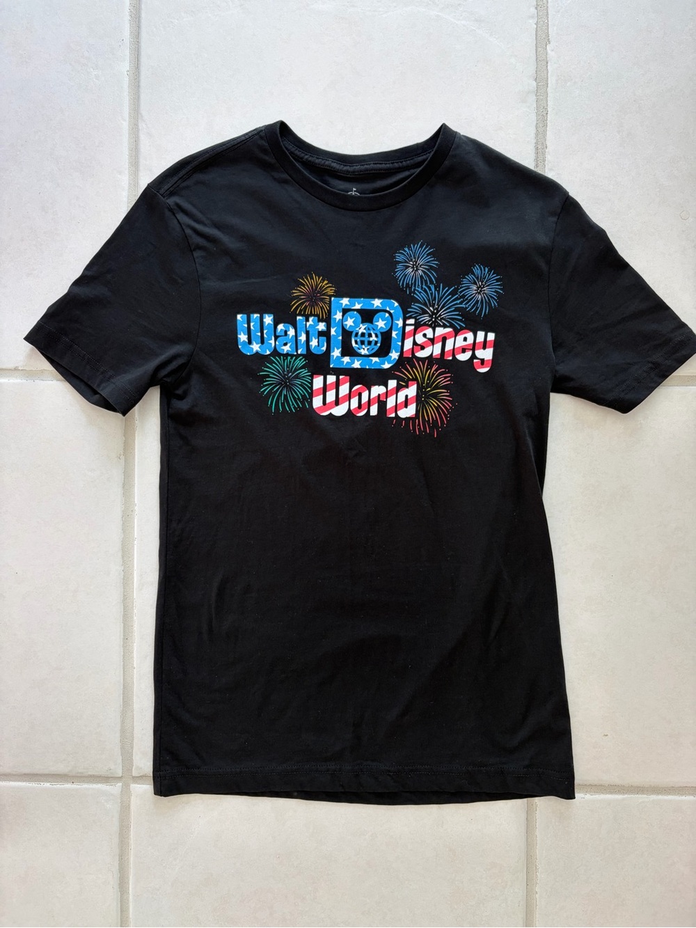 Disney Black Tee with White Logo